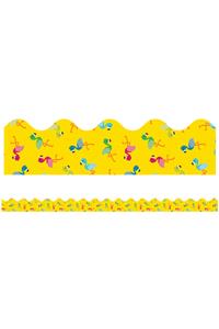 School Pop Flamingos Scalloped Borders