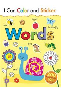 I Can Color and Sticker: Words