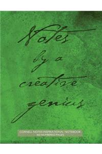 Cornell Notes Inspirational Notebook 160 Numbered Pages