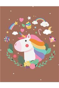 Cute Unicorn #21, Unicorn Sketch Book for Girls 4-12, Unicorn Journal and Sketchbook For Kids