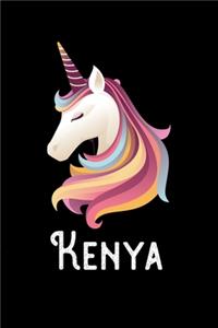 Kenya: Journal (Diary, Notebook) Personalized Custom Name Unicorn Birthday Gift for Girls and Women