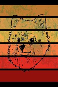 Pomeranian Retro Stripes Notebook