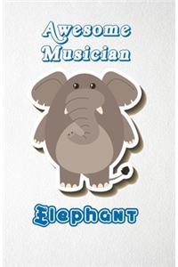 Awesome Musician Elephant A5 Lined Notebook 110 Pages