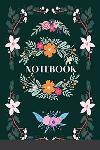 Notebook - Green and Pink Floral