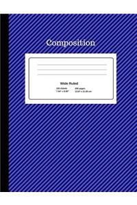 Navy Blue Wide Ruled Composition Book