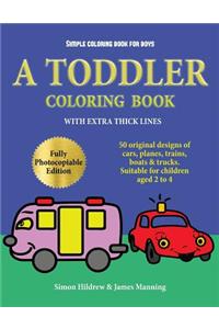 Simple coloring book for boys