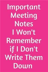 Important Meeting Notes