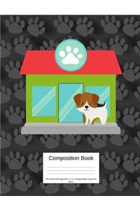 Composition Book 100 Sheets/200 Pages/8.5 X 11 In. College Ruled/ Dog at Pet Shop