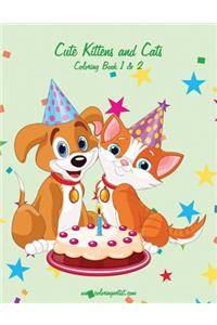 Cute Kittens and Cats Coloring Book 1 & 2