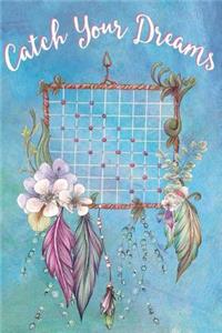 Bullet Journal Notebook Catch Your Dreams Watercolor Dreamcatcher