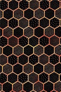 Journal Notebook Polka Dots and Hexagons Pattern 2