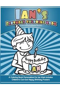 Ian's Birthday Coloring Book Kids Personalized Books
