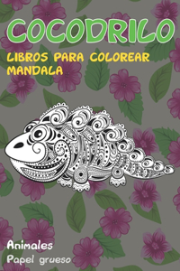 Libros para colorear Mandala - Papel grueso - Animales - Cocodrilo