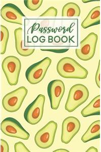 Password Log Book: Avocado Pattern Internet Password Keeper Journal Online Username Login Notebook Organizer Hand Lettered Script Calligraphy