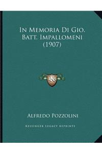 In Memoria Di Gio. Batt. Impallomeni (1907)