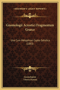 Gnomologii Acrostici Fragmentum Graece