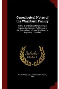 Genealogical Notes of the Washburn Family