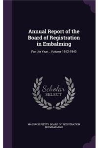 Annual Report of the Board of Registration in Embalming