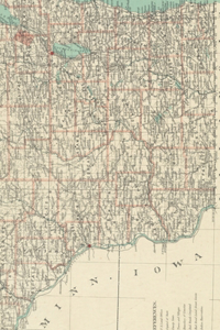 Wisconsin Vintage Map Field Journal Notebook, 50 pages/25 sheets, 4x6