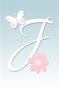 J: Floral Butterfly Monogram Initial Journal for Women, Girls and Teens - BEAUTIFULLY UPGRADED INTERIOR INCLUDES DECORATIVE LINED PAGES