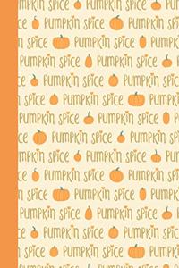 Pumpkin Spice: College Ruled Composition Notebook with Page Numbers