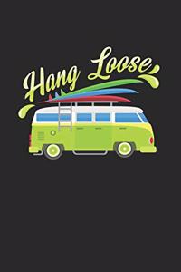 Hang loose: 6x9 Surf - blank with numbers paper - notebook - notes