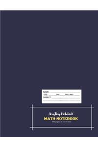 Math Notebook - AmyTmy Notebook - 100 pages - 8.5 x 11 inch - Matte Cover