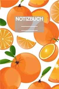 Notizbuch A5 Muster Orange Frucht Früchte Orangen
