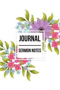 Journal Sermon Notes: Floral Design With Calendar 2018-2019, Daily Guide for prayer, praise and scripture Workbook: size 8.5x11 Inches Extra Large Made In USA