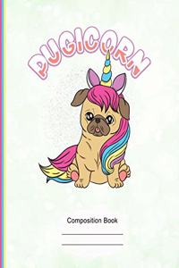 Cute Pugicorn Composition Notebook