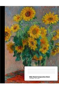 Claude Monet Sunflowers Composition Book