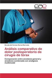 Análisis comparativo de dolor postoperatorio de cirugía de tórax