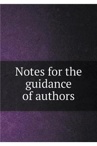 Notes for the Guidance of Authors