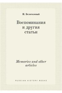 Memories and other articles