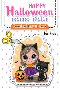 Happy Halloween Scissor Skills Preschool activity book for Kids