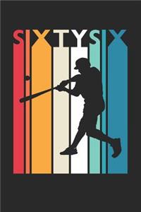 Baseball Notebook for 66 Year Old Women and Men - Vintage Baseball Journal - 66th Birthday Gift for Baseball Player Diary