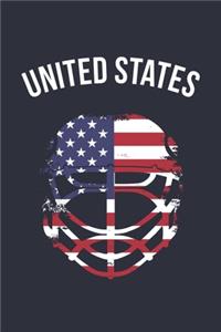 Fourth of July Gift for Hockey Player - American Flag Hockey Notebook - USA Flag Hockey Journal