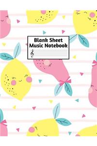 Blank Sheet Music Notebook: Easy Blank Staff Manuscript Book Large 8.5 X 11 Inches Musician Paper Wide 12 Staves Per Page for Piano, Flute, Violin, Guitar, Trumpet, Drums, Cell