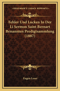 Fehler Und Lucken In Der Li Sermon Saint Bernart Benannten Predigtsammlung (1887)