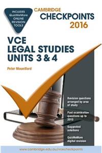 Cambridge Checkpoints Vce Legal Studies Units 3 and 4 2016 and Quiz Me More