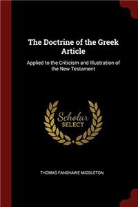 THE DOCTRINE OF THE GREEK ARTICLE: APPLI