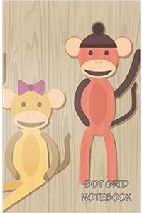 Cute Monkey: Dot Grid Notebook