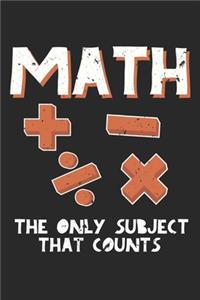 Math The Only Subject That Counts Math Teacher