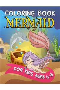 Mermaid Coloring Book for Kids Ages 4-8