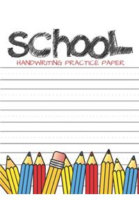 School handwriting practice paper