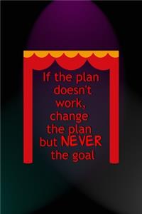 If The Plan Doesn't Work, Change The Plan But Never The Goal