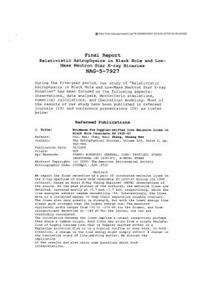 Relativistic Astrophysics in Black Hole and Low-Mass Neutron Star X-Ray Binaries