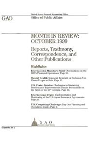 Month in Review: October 1999 Reports, Testimony, Correspondence, and Other Publications