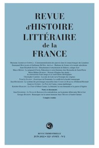 Revue d'Histoire Litteraire de la France