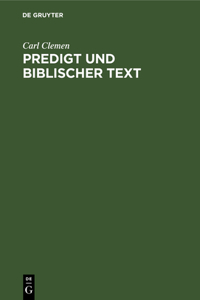 Predigt Und Biblischer Text